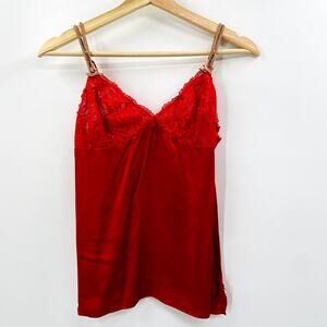 Heidi Klum Red Silk Lace Camisole